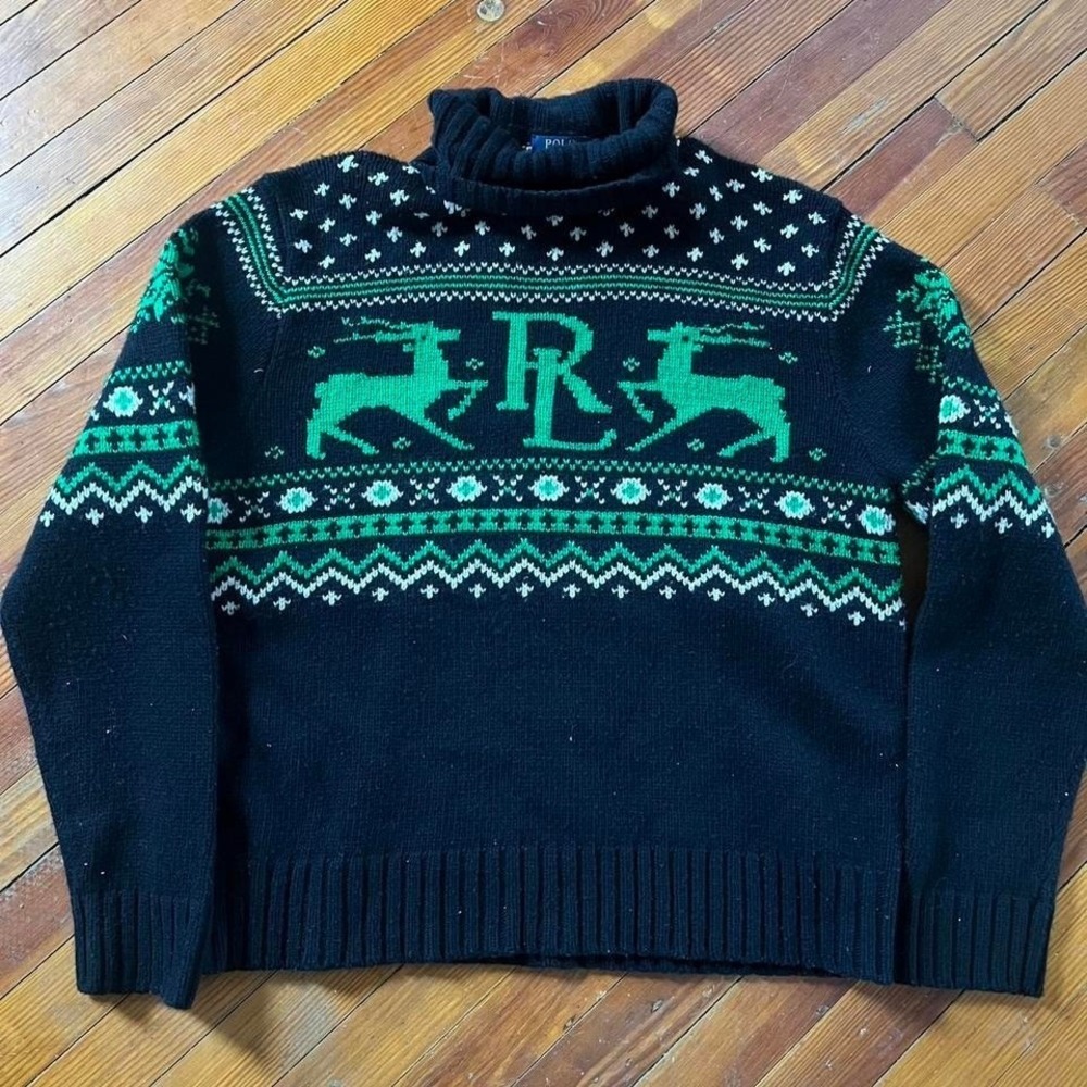 Polo Ralph Lauren Alpine Sportsman Pattern Knit Sweater size XXL